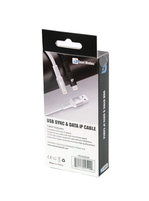 White and black USB sync & data cable.