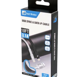 10ft USB sync & data cable 3.1A.