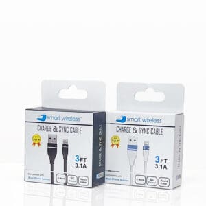 Two 3ft charging cables for iPhones.