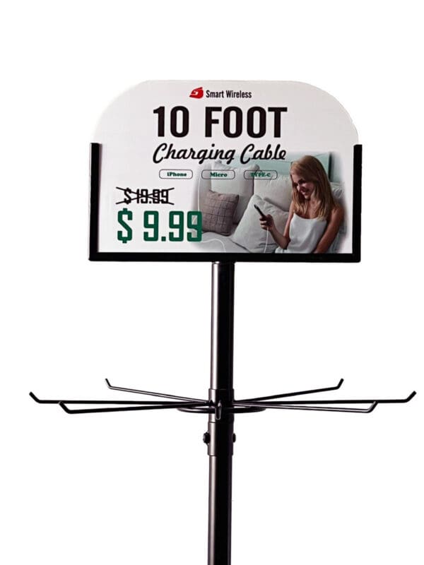 10 foot charging cable display stand.