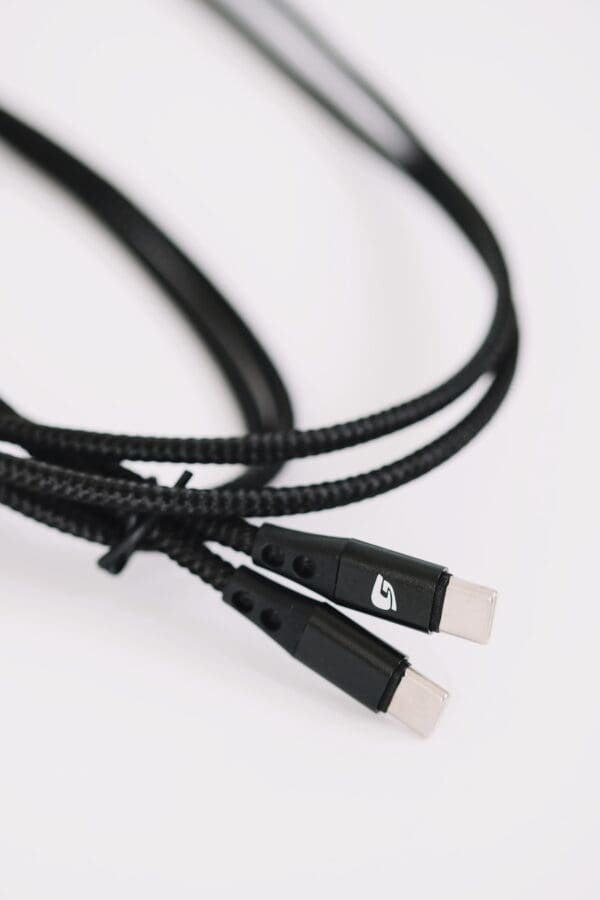 Black braided USB-C charging cable.