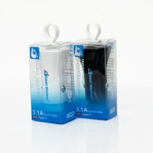 Two packaged car chargers with type-c output.