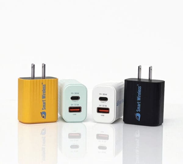 Four Smart Wireless 35W USB chargers.