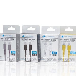 Four Type-C to Type-C 30W cables.